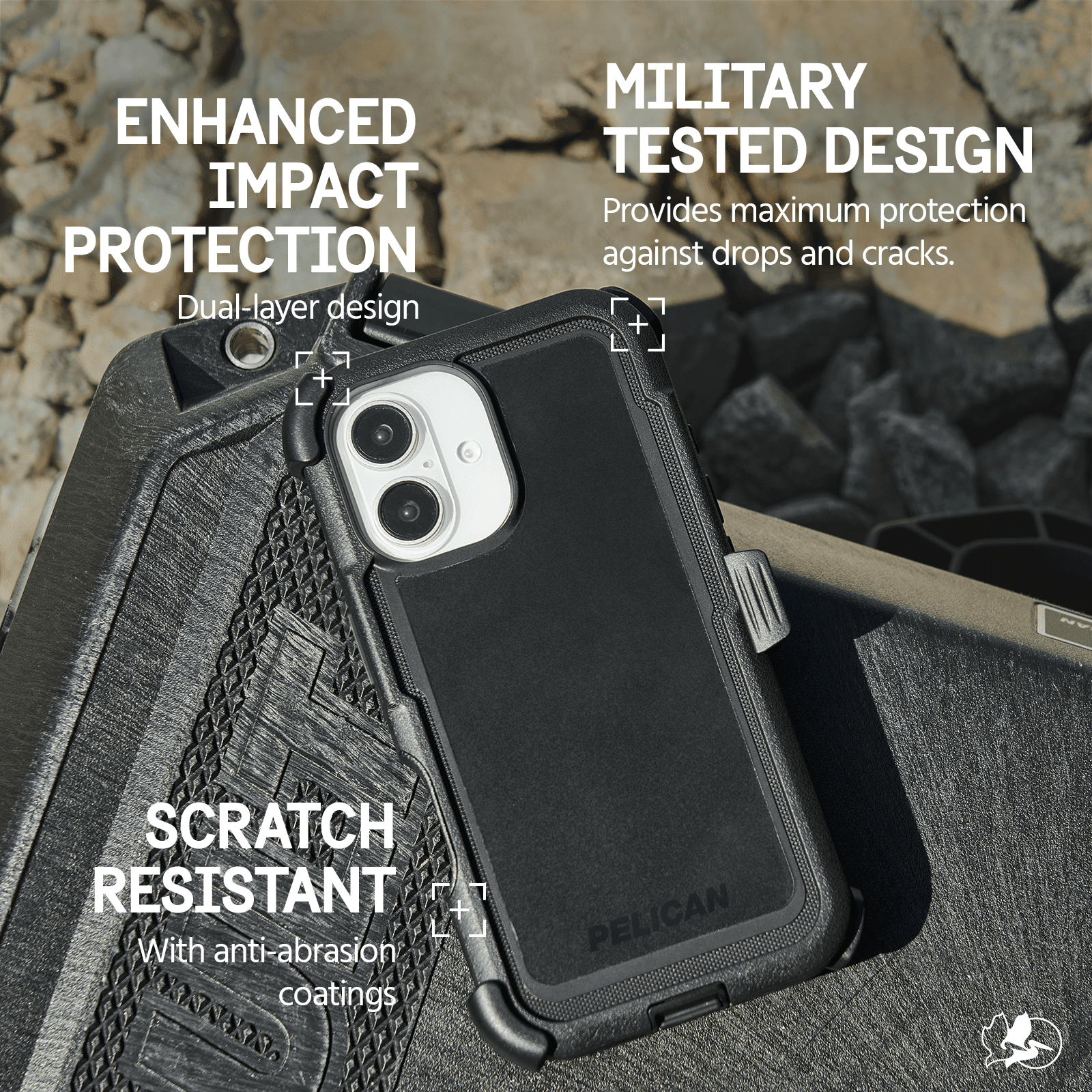 Pelican Voyager Apple iPhone 16 MagSafe Compatible Case and Holster - Black