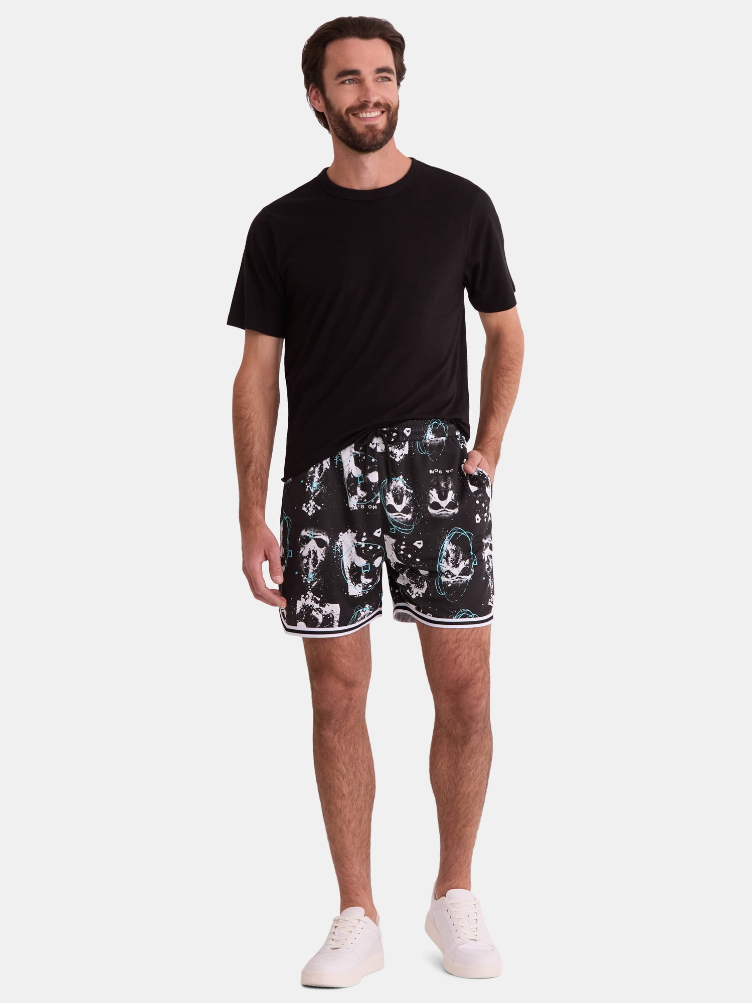 Friday the 13th Men's and Big Men's Jason Voorhees Graphic Mesh Shorts, Sizes XS-3XL