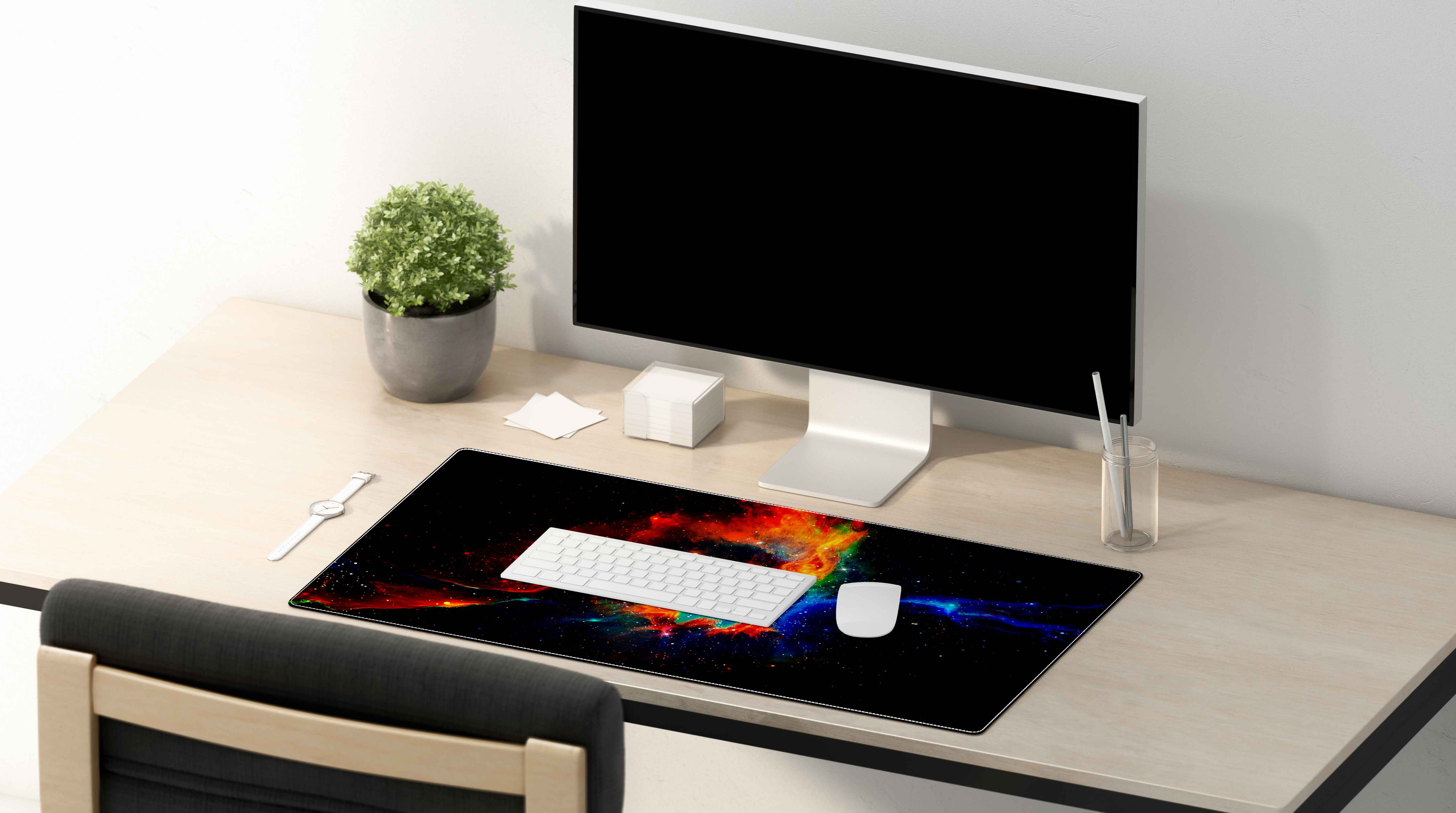 Large Mouse Pad, Full Desk XXL Extended Gaming Mouse Pad-Desk Pad- universe - Portable Large Desk Pad - Non Slip Water Resistant Rubber Base-Gaming Mouse Pad Keyboard Pad