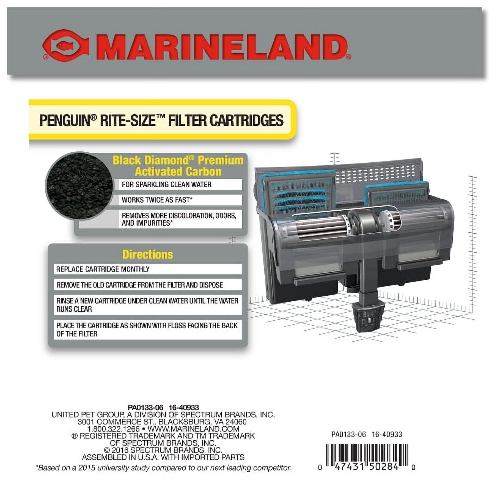 Marineland Penguin Bio-Wheel Replacement Power Filter Cartridges for Aquariums, Rite-Size C, 3 Count
