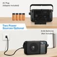 thumbnail image 4 of Radio Portable AM FM with Bluetooth Loud Speaker, Radio Plug in Wall or Battery Powered Best Recept for Home or Outdoor, Earphone Jack, Large Dial Easy to Use, Great Gfits for Seniors, 4 of 4