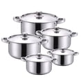 thumbnail image 4 of Juego de 5 ollas de acero inoxidable para cocinar, adecuadas para uso doméstico y de restaurante, multifuncionales, fáciles de limpiar, distribución u, 4 of 8