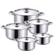 thumbnail image 4 of 5 ollas de acero inoxidable con tapa y asas para uso doméstico, cocina de inducción, para hervir, cocinar , sopa y caldo., 4 of 8