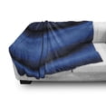 thumbnail image 3 of Dark Blue Soft Flannel Fleece Throw Blanket, Abstract Wavy Curvy Bold Color Bands Soft Blurred Digital Ombre, Cozy Plush for Indoor and Outdoor Use, 50" x 60", Pale Blue Dark Blue, by Ambesonne, 3 of 6
