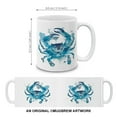 thumbnail image 5 of WIRESTER 11 Oz Ceramic Tea Cup Coffee Mug With Handgrip for Gifts, Blue Crab, 5 of 8