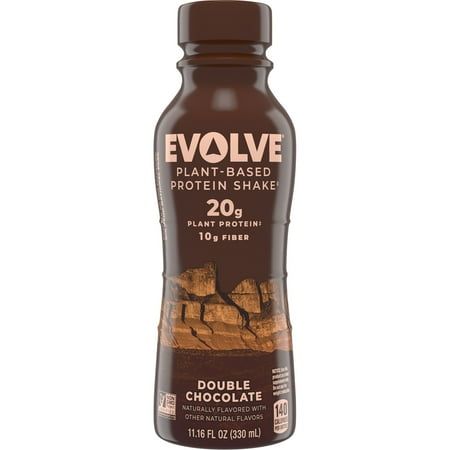 Evolve Plant Based Protein Shake Double Chocolate Natural Flavored 11.16 fl oz, 1 Count Bottle