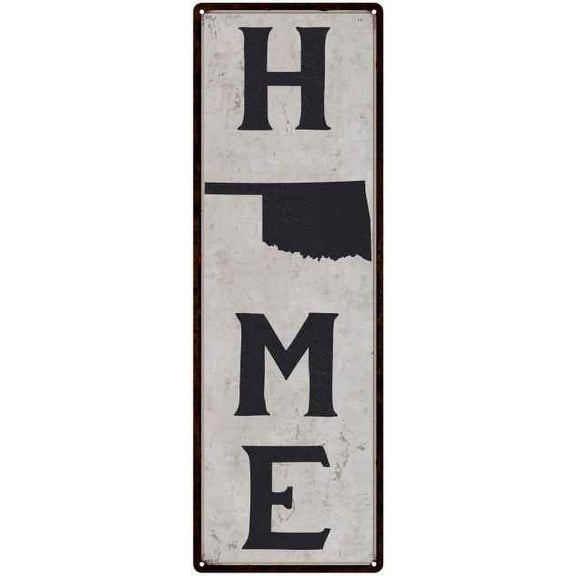 Oklahoma is My Home Vintage Chic Wall Decor 8x24 Metal Sign 108240025035