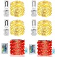thumbnail image 1 of 6 Pack 20FT 60 LED Fairy Lights Red and Warm White Battery Operated with Remote, Timer 8 Modes Twinkle Lights for Christmas, 1 of 8