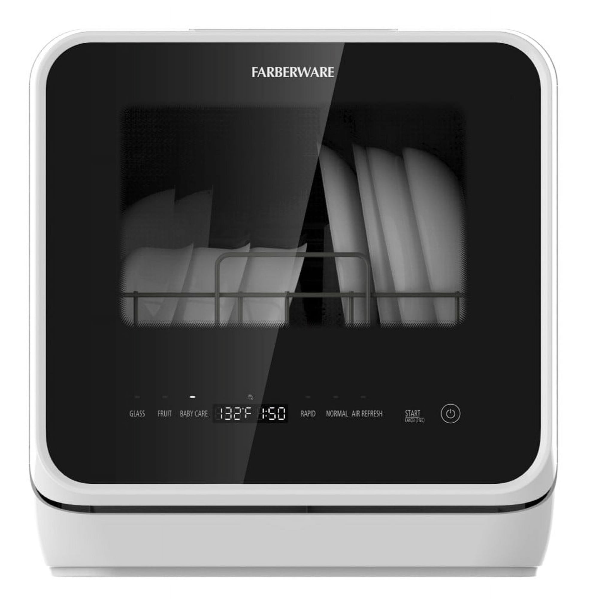 Farberware Countertop Dishwasher, Portable Dishwasher with Built-In Water Tank and 6-Place Setting Capacity