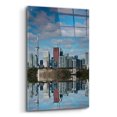 thumbnail image 2 of Epic Art 'Toronto Skyline From The Pape Ave Bridge Reflection No 1' by Brian Carson, Acrylic Glass Wall Art, 24"x36", 2 of 8