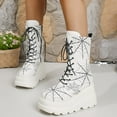 thumbnail image 6 of Roncen Women's Fashion Casual Versatile Round Toe Boots - Gothic Style Platform Wedge Heel Chunky Sole Ankle Boots with Spiderweb Detailing for Fall Winter New Arrival, 6 of 8