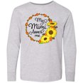thumbnail image 3 of Inktastic My Mimi Loves Me with Sunflower Wreath Long Sleeve Youth T-Shirt, 3 of 5