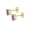 thumbnail image 2 of 1 3/4ct Emerald Cut Amethyst Stud Earrings Solid 14k Yellow Gold, 2 of 3
