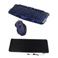 thumbnail image 1 of para juegos retroiluminado con cable USB mouse ajustable de 5 DPI con alfombrilla de mouse grande con luz RGB Hugo Combo de teclado y ratón con conexión de cable, 1 of 9