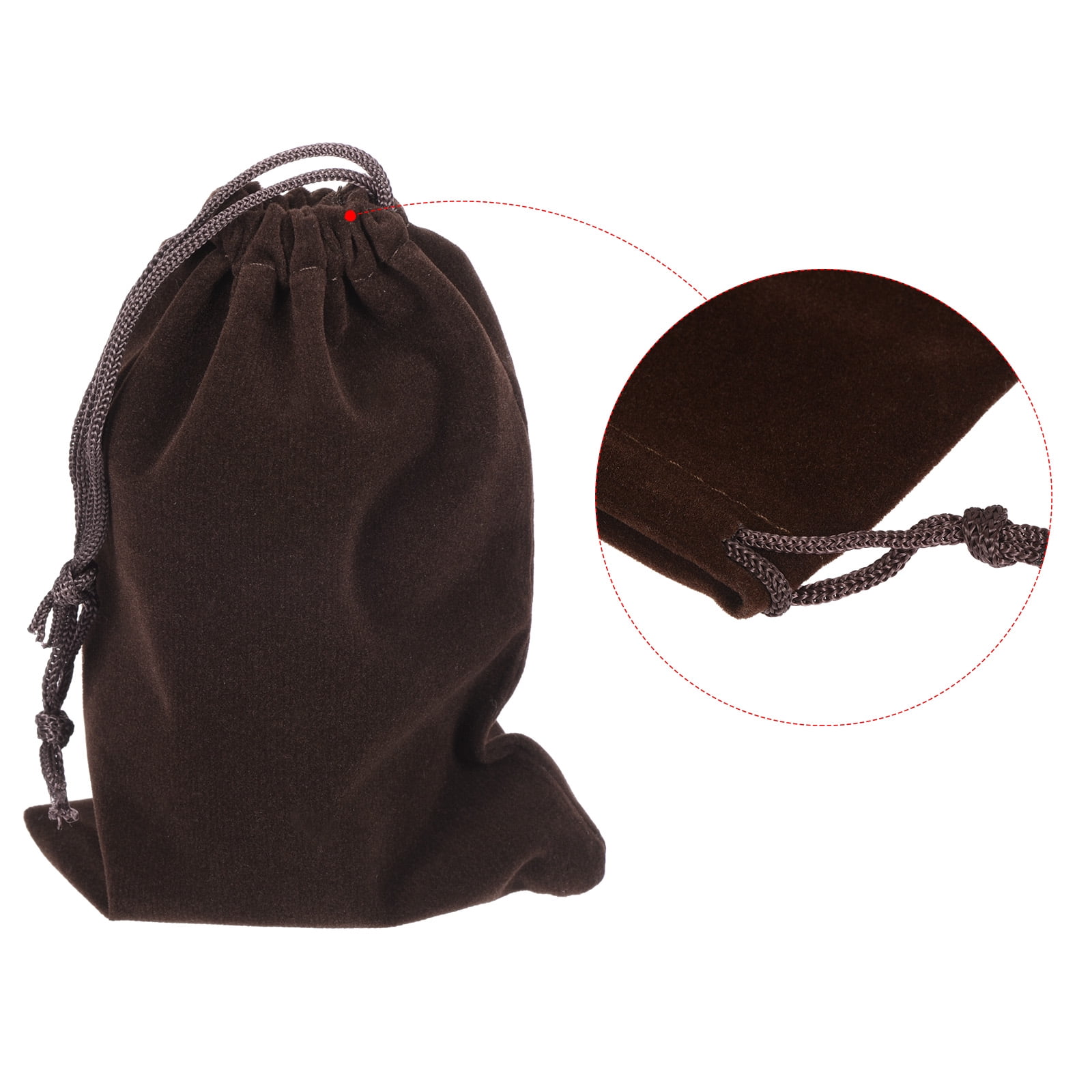 Unique Bargains Microfiber Pouch Soft Storage Drawstring Gift Bag Brown 12x18