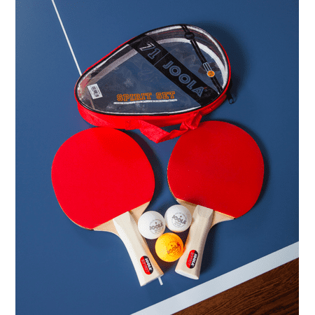 JOOLA Spirit Official Size Table Tennis Bundle with Carrying Case, 2ct Rackets, 3ct
