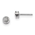 thumbnail image 1 of Sterling Silver Rhodium Diamond Circle Post Earrings QDX286, 1 of 2
