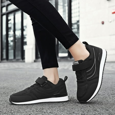 

uikmnh Women Shoes Couple Models Women s Middle Aged And Elderly Light Casual Comfortable Non Slip Outdoor Walking Sport Shoes Black 6.5