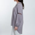 thumbnail image 3 of Elsie & Zoey Oakley V-Neck Long Sleeve Lace Trim Tunic Shirt for Women, 3 of 6