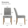 thumbnail image 6 of YOUNIKE Linen Fabric Dining Chairs Set of 2, Mid-Century Modern Parsons Kitchen Chairs 18.9"H with Solid Wood Legs, Gray, 6 of 18