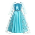 thumbnail image 1 of HAWEE Costume de Princesse Elsa pour Filles Reine des Neiges Déguisement de Fête Cosplay Robe de Fantaisie, 1 of 7