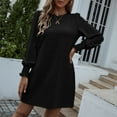 thumbnail image 2 of LLYwey s Western Dresses for Women Spring and Round Neck Dots Solid Color Long Sleeve Closed Dress New Casual Dresses Black S, 2 of 6