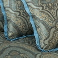thumbnail image 5 of Chezmoi Collection Pierre Comforter Set King Size, 7-Piece Blue Gold Medallion Paisley Jacquard Bedding Set, 5 of 9
