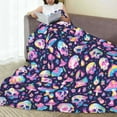 thumbnail image 6 of Pofeuu mushroom colorful Skull star Print Ultra-Soft Micro Fleece Blanket,for Bed Or Sofa,All Season Throw Blankets Flannel Blanket-60"x50", 6 of 7