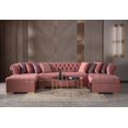 thumbnail image 4 of Lauren Velvet Pink Double Chaise Sectional, 4 of 5