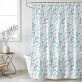 thumbnail image 6 of Aqua Grey Botanical Shower Curtain Set - Small 36" x 72" Washable Bathtub Curtain with 12 Hooks, Spring Floral Summer Farmhouse Waterproof Fabric Stall Shower Curtains for Bathroom/Bathtub Décor, 6 of 6