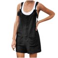 thumbnail image 1 of asdoklhq Womens Jumpsuits and Rompers,s Ethnic Style Solid Buttons Pocket Loose Suspender Jumpsuit, 1 of 5