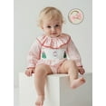 thumbnail image 3 of Rovasas Baby Girls Romper Christmas Embroidery Dot Print Jumpsuit and Headband, 3 of 9