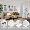 thumbnail image 4 of Dkelincs 4 Panel Wood Room Dividers and 5.7 ft Folding Privacy Screens with Three Clever Shelf for Living Room, White, 4 of 7