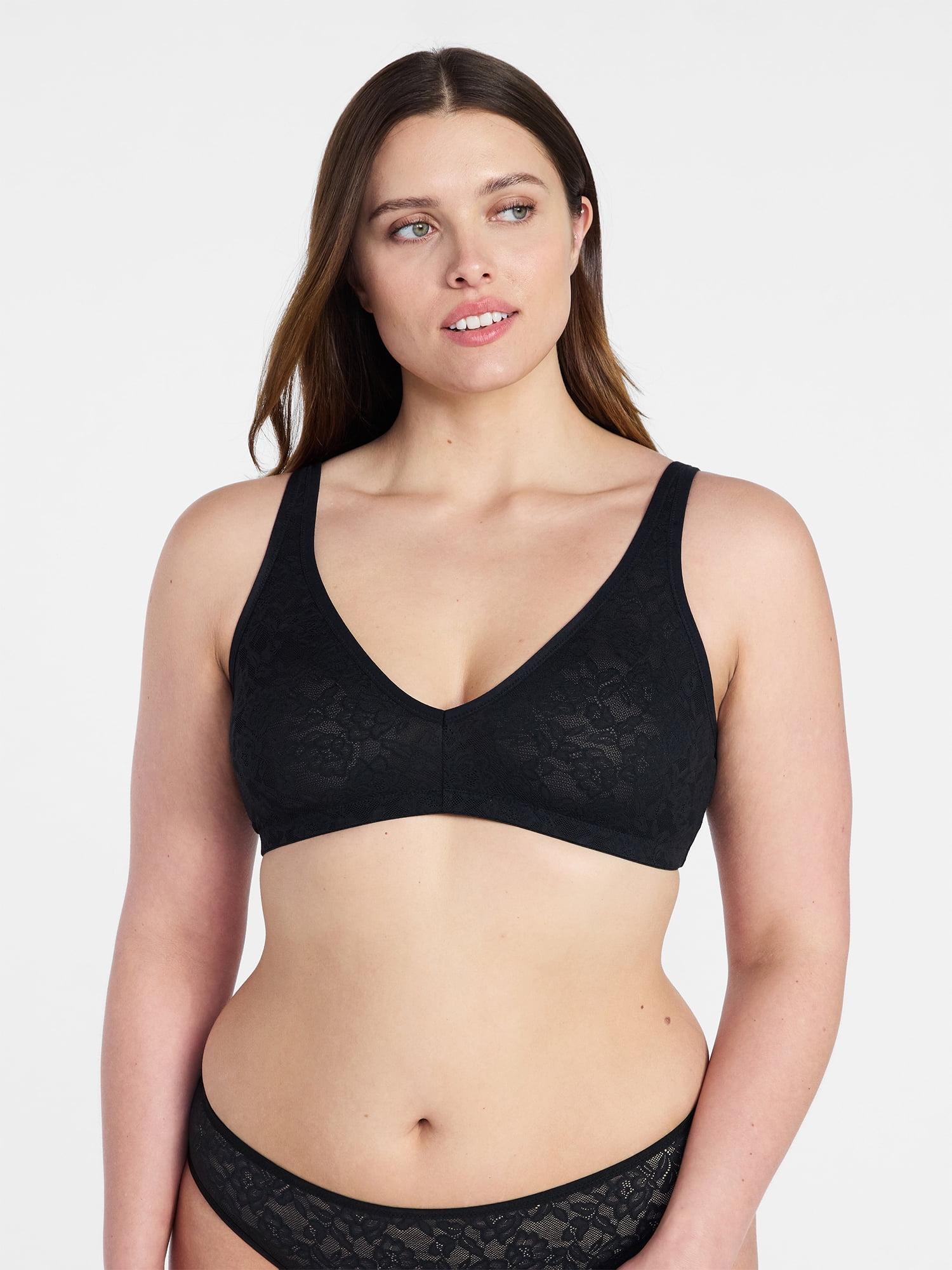 Joyspun Women's Soft Stretch Lace Bralette, Sizes XS-XXXL