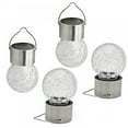thumbnail image 6 of Jlong 6 Pack Hanging Solar Lights Outdoor, Waterproof Solar Globe Lantern with Handle and Clip, Decorative Cracked Glass Ball Lights for Christmas Decor, Tree, Yard, Garden, Patio, 6 of 8