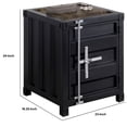 thumbnail image 5 of Industrial Style End Table with Sliding Door Storage, Black, 5 of 5