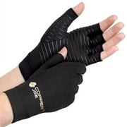 Copper Joe Arthritis Gloves - Compression Gloves for Arthritis Hand Pain Relief, Carpal Tunnel and Fingerless Typing Gloves - Compression Gloves for Women & Men - 1 Pair - (Large)