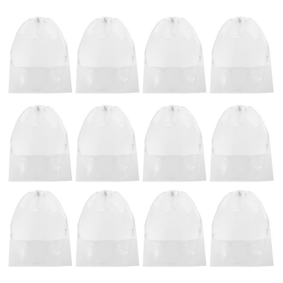 Uxcell Drawstring Shoe Bag, 12Pcs 17 x 13" Travel Shoe Bags Shoe Storage, White