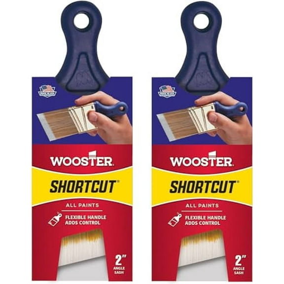 Wooster Brush Q3211-2 Shortcut Angle Sash Paintbrush, 2-Inch, White | Pack of 2