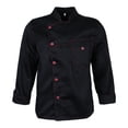 thumbnail image 1 of Mujeres Hombres Chaqueta de Chef Simplemente Cosida Abrigo Uniforme de Cocina Manga Larga - Negro, METRO Sunnimix chaqueta de chef hombres uniformes mujeres, 1 of 7