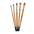 thumbnail image 1 of Tignapoo 5-Piece Nylon Art Brush Set for Watercolor, Acrylic, and Gouache Painting - Flat, Filbert, Round, Angle (2#,6#,8#,10#,12#), 1 of 6