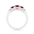 thumbnail image 2 of ANGARA Natural Vintage Style Three Stone Ruby Wedding Band in 14K White Gold for Women (Size-5mm) | July Birthstone Jewelry for Her, 2 of 9