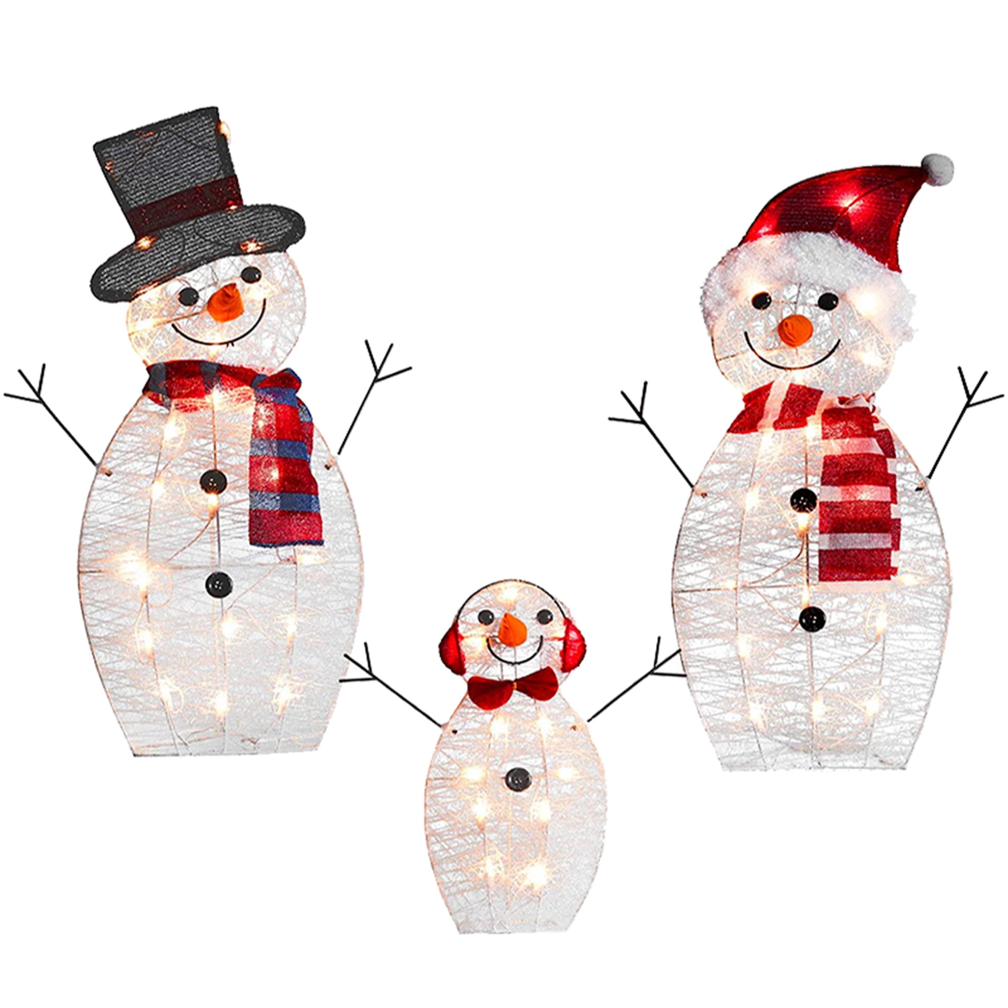 Christmas LED Light Metal Snowman Deer Ornament Figure Decoration Xmas Pre-Lit 