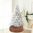 thumbnail image 5 of Plush Knit Christmas Tree Skirt Holiday Decorations for Christmas Tree Base Gift Wrap Storage Home Festival Party Xmas Decor(Coffee), 5 of 6