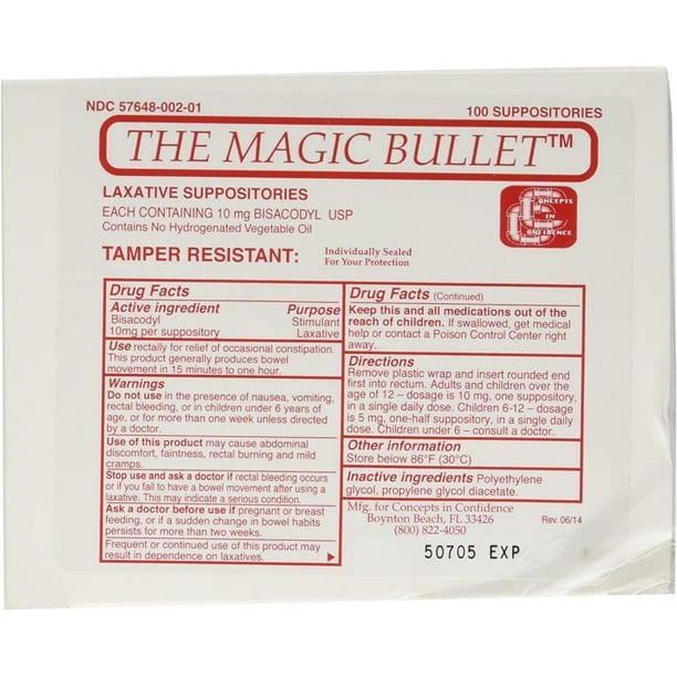 Magic Bullet Suppository, 5 Count