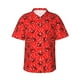 thumbnail image 1 of Fotbe Red Ladybugs On White Dotted Camisa Hawaiana para Hombre Unisex – Camisa Casual de Verano con Botones de Manga Corta de Algodón y Lino,3X-Large, 1 of 7