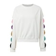 thumbnail image 6 of SIYUDAN Women Sweatshirt for Women Long Sleeve Sweatshirt Oversized Pullover for Women White Pullover Adult Adult Crewneck Sweatshirt Winter Sweatshirts Daily Wear, 6 of 8