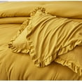 thumbnail image 4 of Chezmoi Collection Nora 3-Piece Mustard Ruffled Edge Trim Microfiber Comforter Set, Full Size, 4 of 9