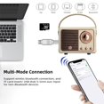 thumbnail image 2 of Baolira Altavoz Bluetooth retro mini altavoz inalámbrico, altavoz Bluetooth con sonido estéreo nítido, graves ricos, altavoz Bluetooth portátil para iPhone, dispositivos Android y tableta (beige), 2 of 5