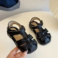 thumbnail image 5 of ZHOGXU Baby Girls Sandals With Adjustable Straps Bow Soft Sole Closed Toe On Lightweight Comfortable Shoes For Everyday Wear,Black,4.5-5 Years, 5 of 9